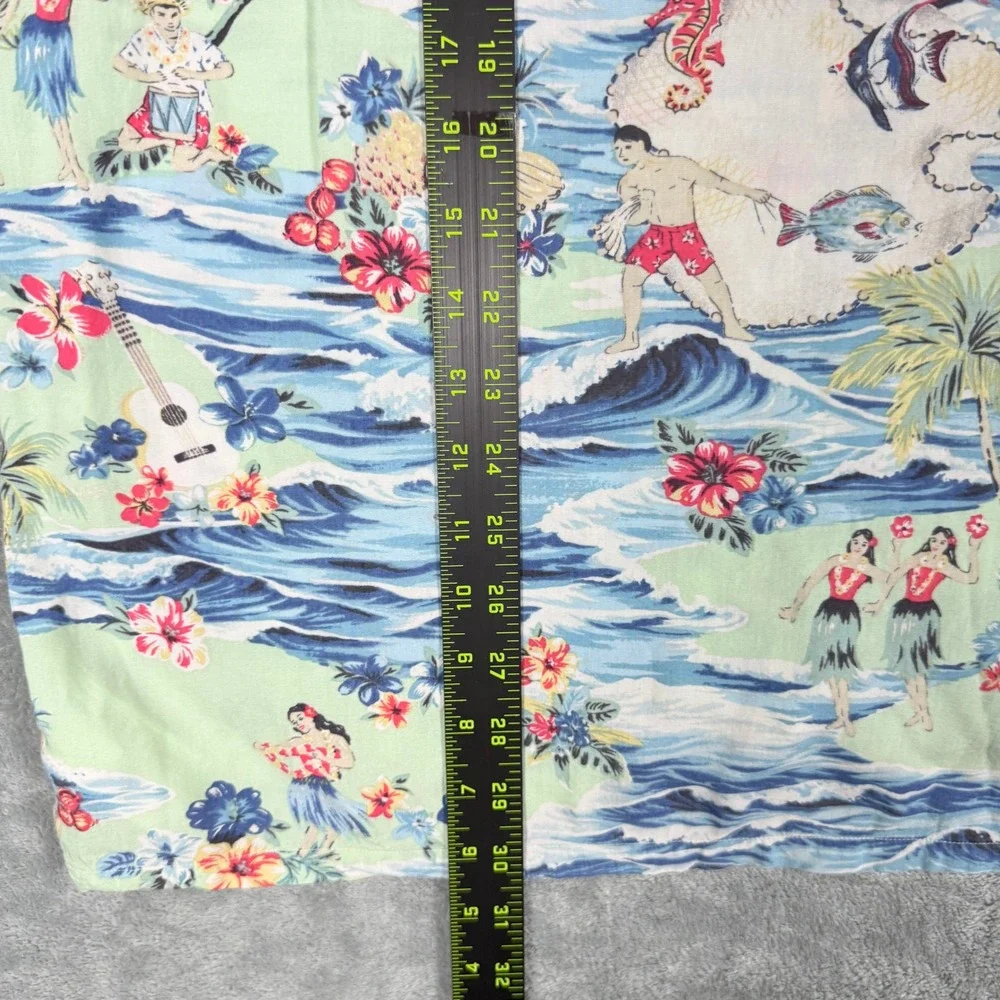 Polo Ralph Lauren Mens Large Button Up Shirt Hawaiian Tropical Print Viscose